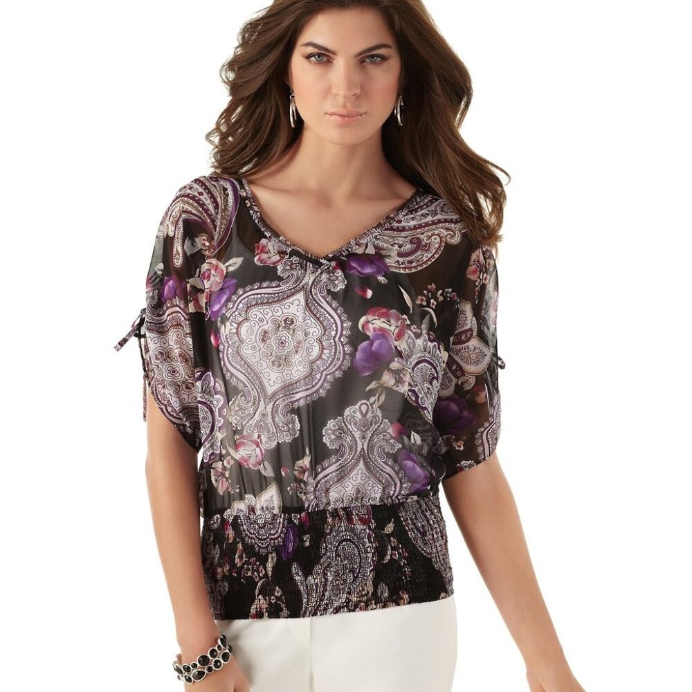 WHBM Georgette Dolman-Sleeve Top